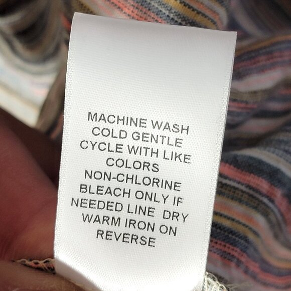 The General Good Strappy Sundress Square Neckline Colorful Multi Striped Sz L - Picture 7 of 9